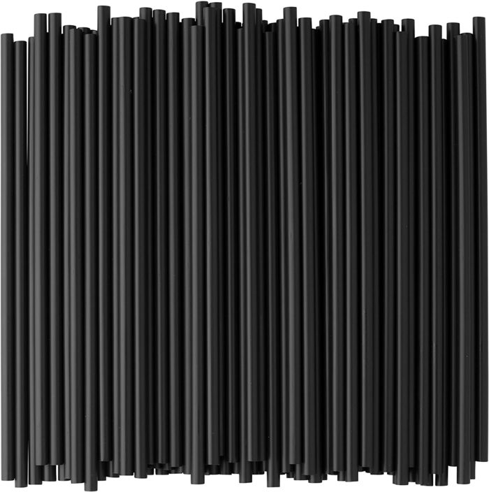 Black Unwrapped Straw - 7.75"