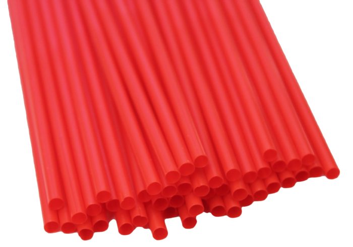 Red Jumbo Wrapped Straw - 10.25"